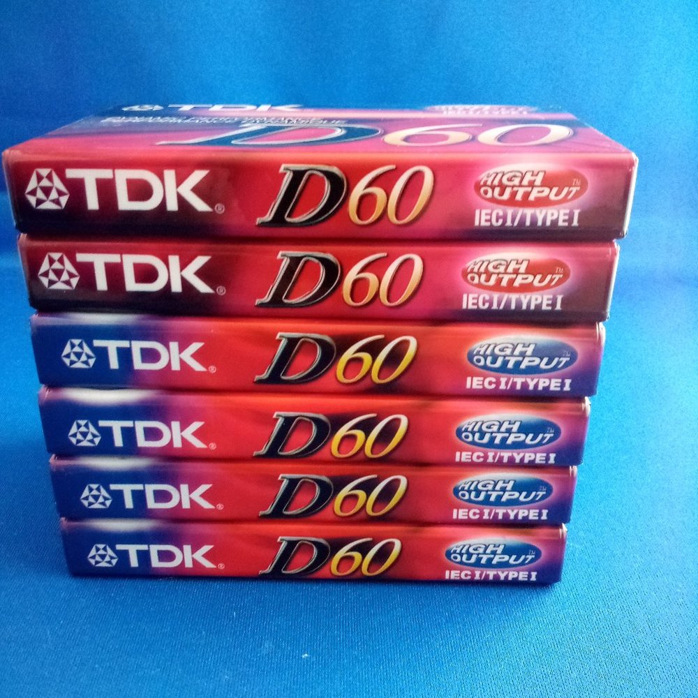 TDK D60 cassette tapes ICE1 type 1 high output 6 unopened tapes.